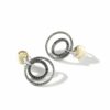 John Hardy Classic Chain Earring - Palu Drop in Silver and 18K Gold with Black Sapphire