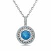 Glow Pendant - Aztec Sun Topaz in Silver with 2.50 Cwt. Blue Topaz and White Topaz