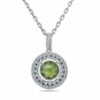 Glow Pendant - Halo of the Islands in Silver with 2.6 Cwt. Green Amethyst and White Topaz