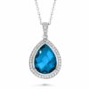 Glow Pendant - Oceans Topaz in Silver with 13.5 Cwt. Blue Topaz and White Topaz