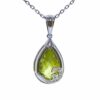 Glow Pendant - Caribbi Wave in Silver with 6.1 Cwt. Green Amethyst and White Topaz