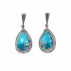 Glow Earring- Caribi Wave in Silver with 12.2 Cwt. Blue Topaz and 0.21 Cwt. White Topaz