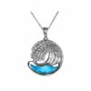 Glow Pendant - Surf’s Up in Silver with 2.5 Cwt. Blue Topaz and White Topaz