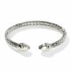 John Hardy Palu Cuff - 5.5MM Classic Chain with Hammered Silver Palu - Small to Medium