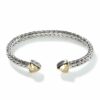 John Hardy Palu Cuff - Silver 5.5MM Classic Chain with Hammered 18K Gold - Small to Medium