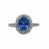 Ring - Oval 1.35 ctw Tanzanite and 0.60 ctw diamonds in 14K White Gold