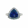 Ring - Trillion 3.64 ctw Tanzanite and 0.68 ctw diamonds in 14K White Gold