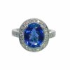 Ring - Oval 3.70 ctw Tanzanite and 0 .73 ctw diamonds in 14K White Gold