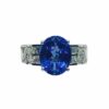 Ring - Oval 4.2 ctw Tanzanite and 0.72 ctw diamonds in 14K White Gold