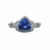 Ring - Trillion 1.78 ctw Tanzanite and 0.3 ctw diamonds in 14K White Gold