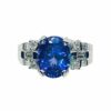 Ring - Oval 3.87 ctw Tanzanite and 0.40 ctw diamonds in 14K White Gold