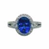 Ring - Oval 2.52 ctw Tanzanite and 0.50 ctw diamonds in 14K White Gold