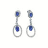 Earrings - Oval 2.78 ctw Tanzanite and 1 ctw Diamonds in 14K White Gold