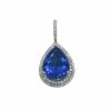 Pendant – Pear 3.96 ctw Tanzanite and 0.3 ctw diamonds in 18K White Gold