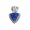 Pendant – Trillion 4.28 ctw Tanzanite and  0.79 ctw Diamonds in 14K White Gold