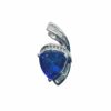 Pendant – Trillion 6.49 ctw Tanzanite and 0.43 ctw Diamonds in 14K White Gold