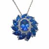 Necklace – Oval Cluster 2.6 ctw Tanzanite and 0.20 ctw diamonds in 18K White Gold