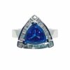 Ring – Trillion 5.45 ctw Tanzanite and 0.61 ctw diamonds in 14K White Gold