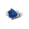 Ring – Trillion 3.92 ctw Tanzanite and 0.25 ctw Diamonds in 14K White Gold