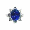 Ring – Oval 4.57 ctw Tanzanite and 0.96 ctw Diamonds in 18K White Gold