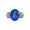 Ring – Oval 5.61 ctw Tanzanite and 0.77 ctw Diamonds in 14K White Gold