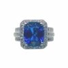 Ring – Square 8.1 ctw Tanzanite and 1.7 ctw Diamonds in 18K White Gold