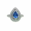 Ring – Pear 0.85 ctw Tanzanite and 0.92 ctw diamonds in 18K White Gold