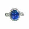 Ring – Oval 2.74 ctw Tanzanite and 0.7 ctw Diamonds in 18K White Gold