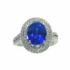 Ring – Oval 4.17 ctw Tanzanite and 0.7 ctw Diamonds in 18K White Gold