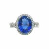 Ring – Oval Twist 3.3 ctw Tanzanite and 0.38 ctw Diamonds in 18K White Gold