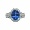 Ring – Oval 2.23 ctw Tanzanite and 0.6 ctw Diamonds in 18K White Gold