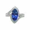 Ring – Marquise 2.07 ctw Tanzanite and 0.34 ctw Diamonds in 14K White Gold