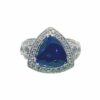 Ring – Trillion Twist 5.5 ctw Tanzanite and 0.63 ctw Diamonds in 18K White Gold