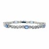 Bracelet – Oval 2.66 ctw Tanzanite and 0.34 ctw Diamonds in 14K White Gold