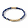 John Hardy Classic Chain Bracelet - Heishi in 14K Gold 4MM with Lapis Lazuli Bead