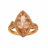 Ring – Marquise 3.19 ctw Morganite and 0.32 ctw Diamonds in 14K Rose Gold