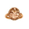 Ring – Oval 4.28 ctw Morganite and 0.26 ctw Diamonds in 14K Rose Gold