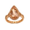 Ring – Pear 3.52 ctw Morganite and 0.42 ctw diamonds in 14K Rose Gold