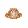 Ring – Emerald Morganite and Diamonds in 14K Rose Gold