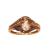 Ring – Oval 1.14 ctw Morganite and 0.32 ctw diamonds in 14K Rose Gold