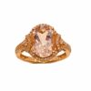 Ring – Oval 3.51 ctw Morganite and 0.30 ctw Diamonds in 14K Rose Gold