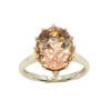 Ring – Oval 4.47 ctw Morganite and 0.03 ctw diamonds in 14K Rose and White Gold