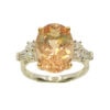 Ring – Oval 6.17 ctw Morganite and 0.39 ctw diamonds in 14K Rose and White Gold