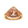 Ring – Trillion 5.27 ctw Morganite and 0.17 ctw diamonds in 14K Rose Gold