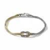 John Hardy Love Knot Bracelet - Silver & 14K Gold 1.8MM - Medium