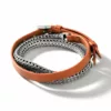 John Hardy Classic Chain Icon Leather Wrap Bracelet - Silver 6.5MM - Large