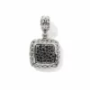 John Hardy Classic Chain Pendant - Silver with Black Sapphire