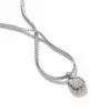 John Hardy Classic Chain Necklace – Silver 2.5MM with White Diamonds - 16" to 18"