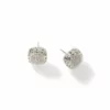 John Hardy Classic Chain Earring - Silver with White Diamonds