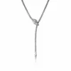 John Hardy Naga Necklace - Silver Lariat with Blue Sapphire 2.5MM